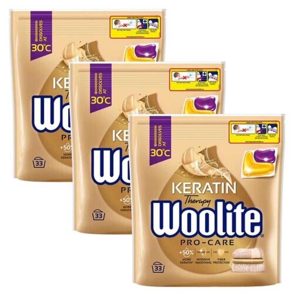 Woolite Capsules PRO CARE with Keratin - XL PACK: 99 washes -Made in Europe